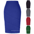 Kate Kasin Occident Women&#39;s OL High Stretchy Hips-Wrapped Blue Pencil Skirt KK000269-4